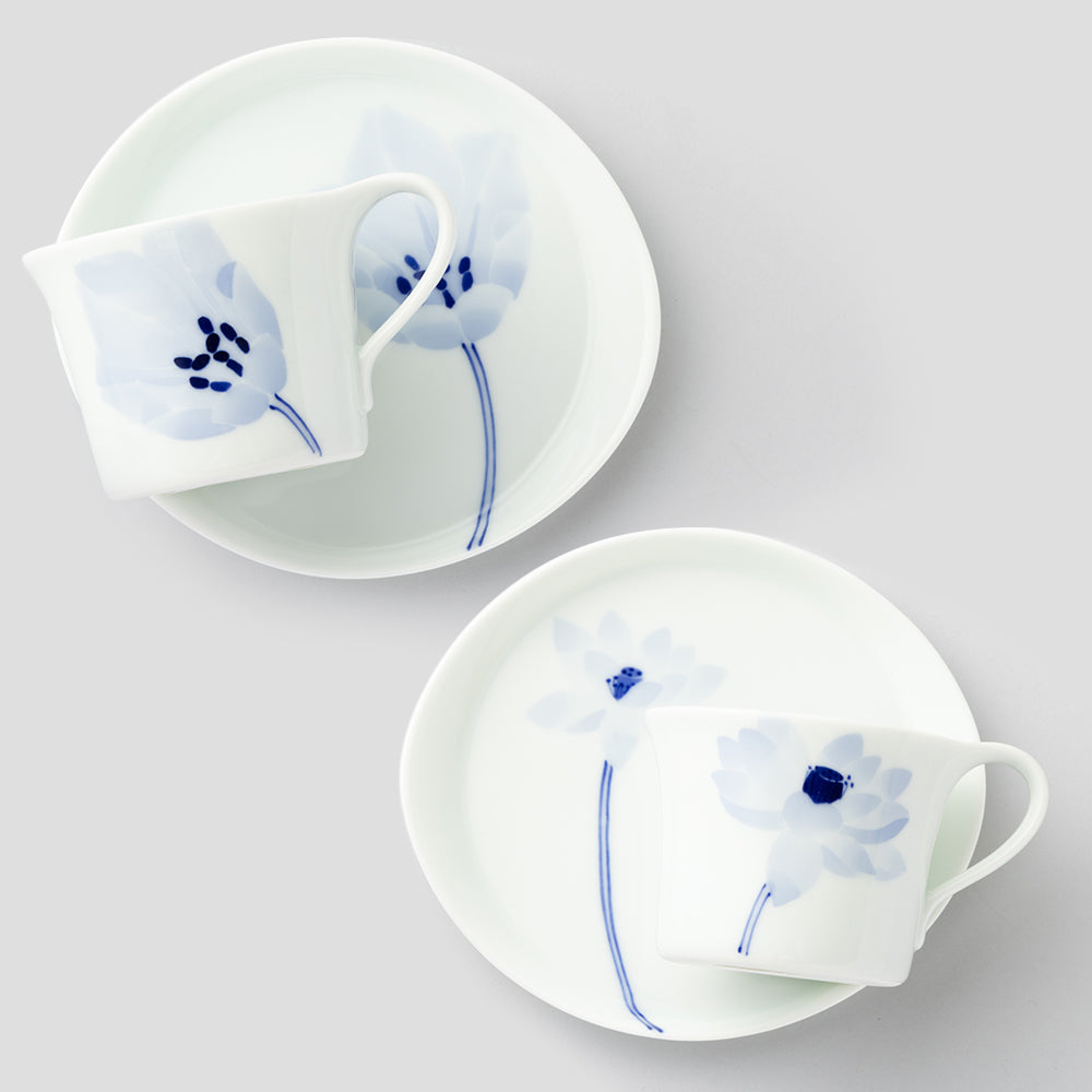 カップ＆ソーサーSペアセット(ハス&チューリップ)