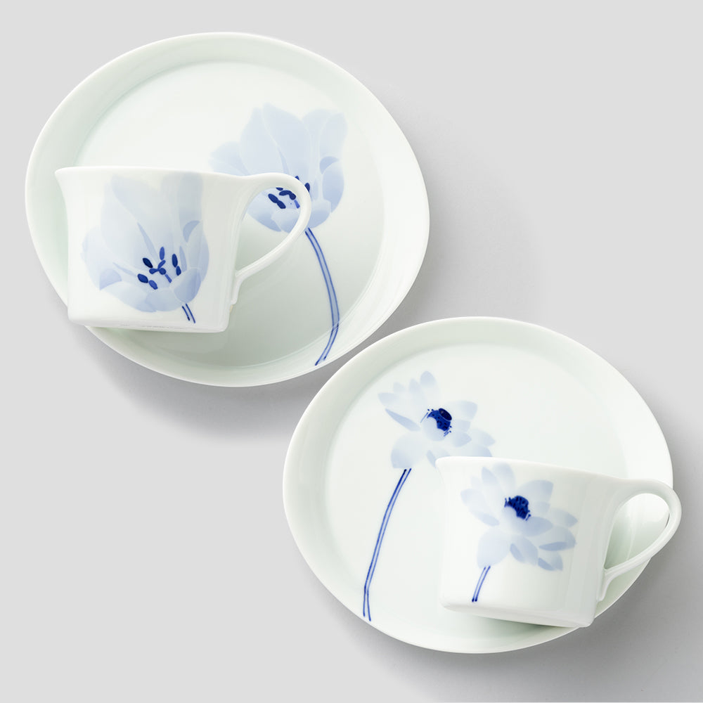 カップ＆ソーサーMペアセット(ハス&チューリップ)