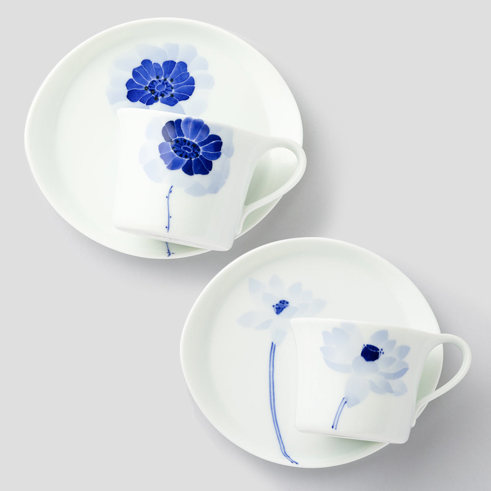 カップ＆ソーサーSペアセット(ハス&アネモネ)