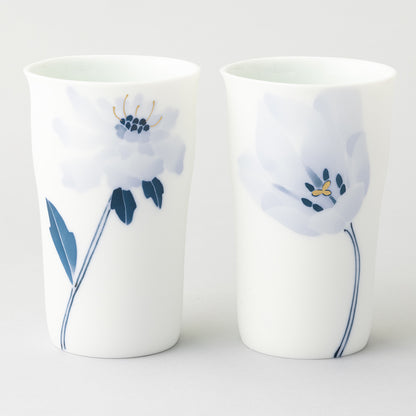 ブルーメ ロンググラスM ペアセット(マツムシ草&チューリップ）