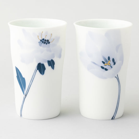 ブルーメ ロンググラスM ペアセット(マツムシ草&チューリップ）