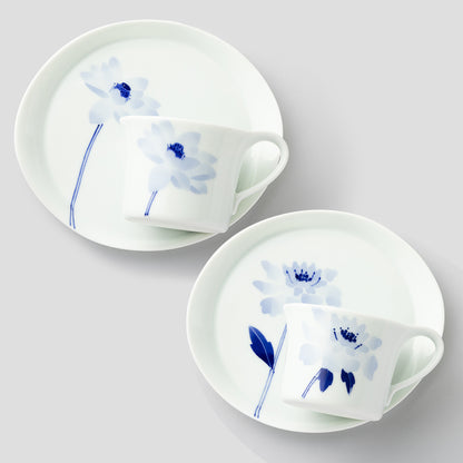 カップ＆ソーサーMペアセット(ハス&マツムシ草)