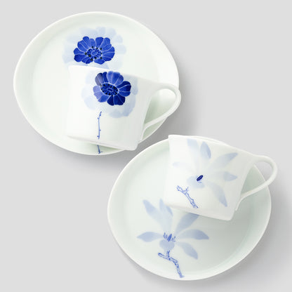 カップ＆ソーサーSペアセット(アネモネ&こぶし)