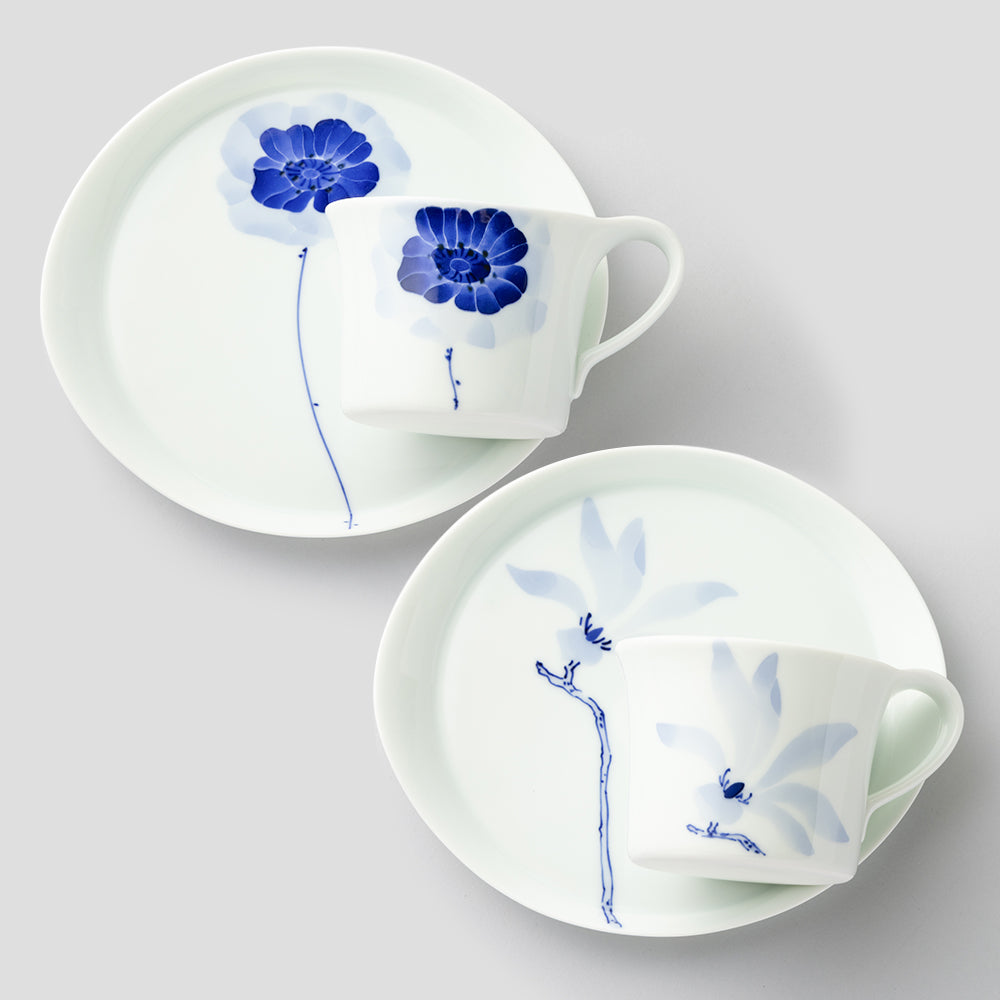 カップ＆ソーサーMペアセット(アネモネ&こぶし)