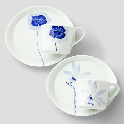カップ＆ソーサーMペアセット(アネモネ&こぶし)