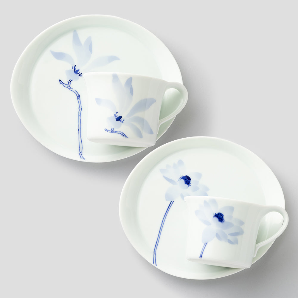 カップ＆ソーサーMペアセット(ハス&こぶし)