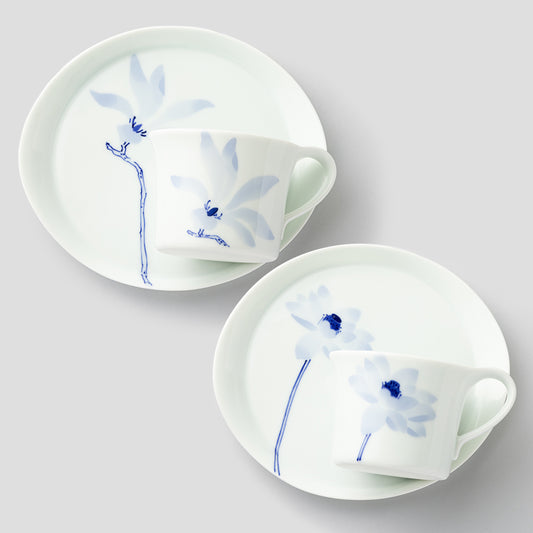 カップ＆ソーサーMペアセット(ハス&こぶし)