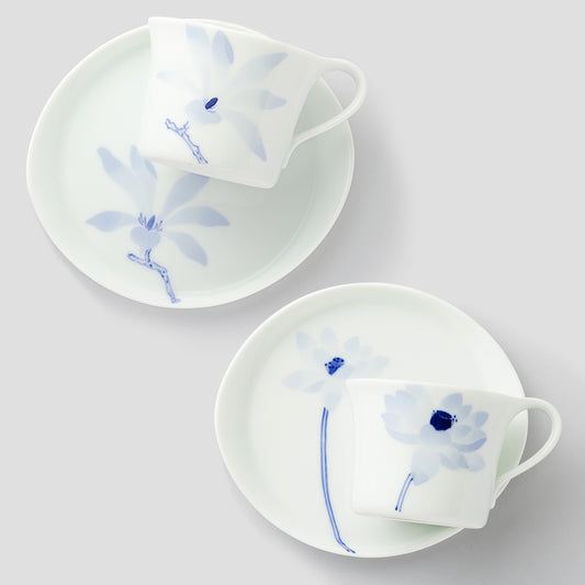 カップ＆ソーサーSペアセット(ハス&こぶし)