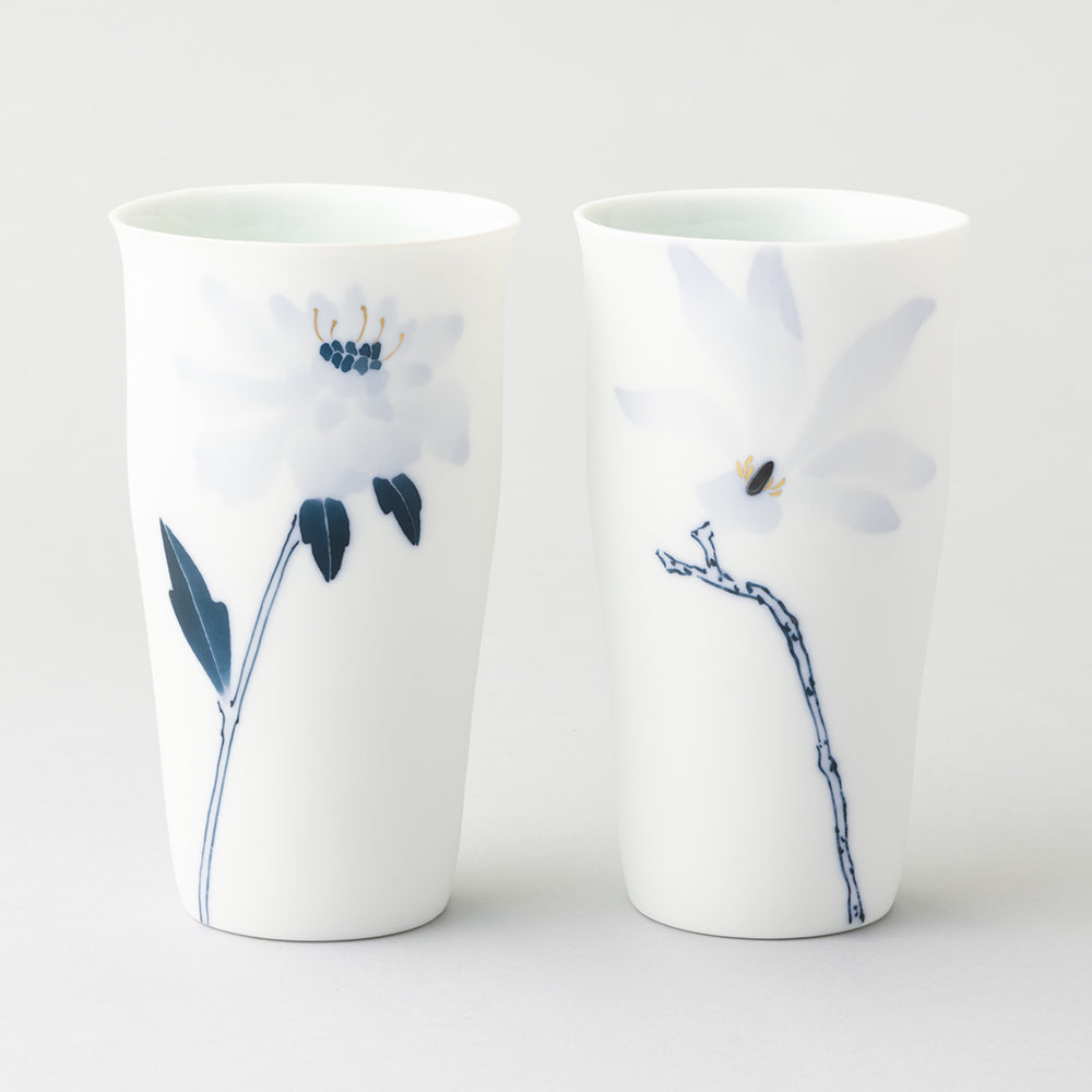 ブルーメ ロンググラスLペアセットマツムシ草&こぶし)