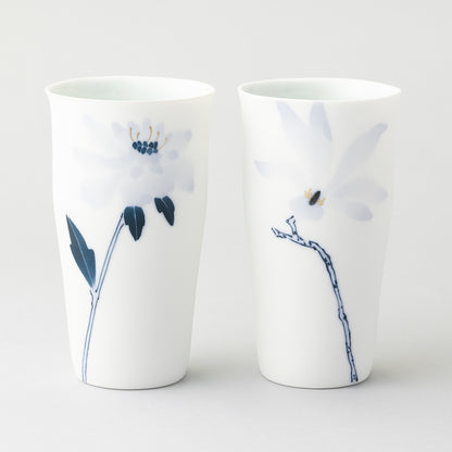 ブルーメ ロンググラスLペアセットマツムシ草&こぶし)