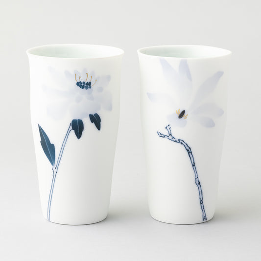 ブルーメ ロンググラスLペアセットマツムシ草&こぶし)