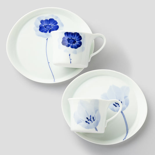 カップ＆ソーサーMペアセット(アネモネ&チューリップ)