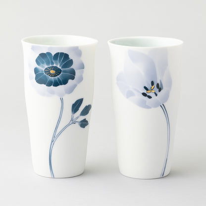ブルーメ ロンググラスLペアセット(アネモネ&チューリップ)