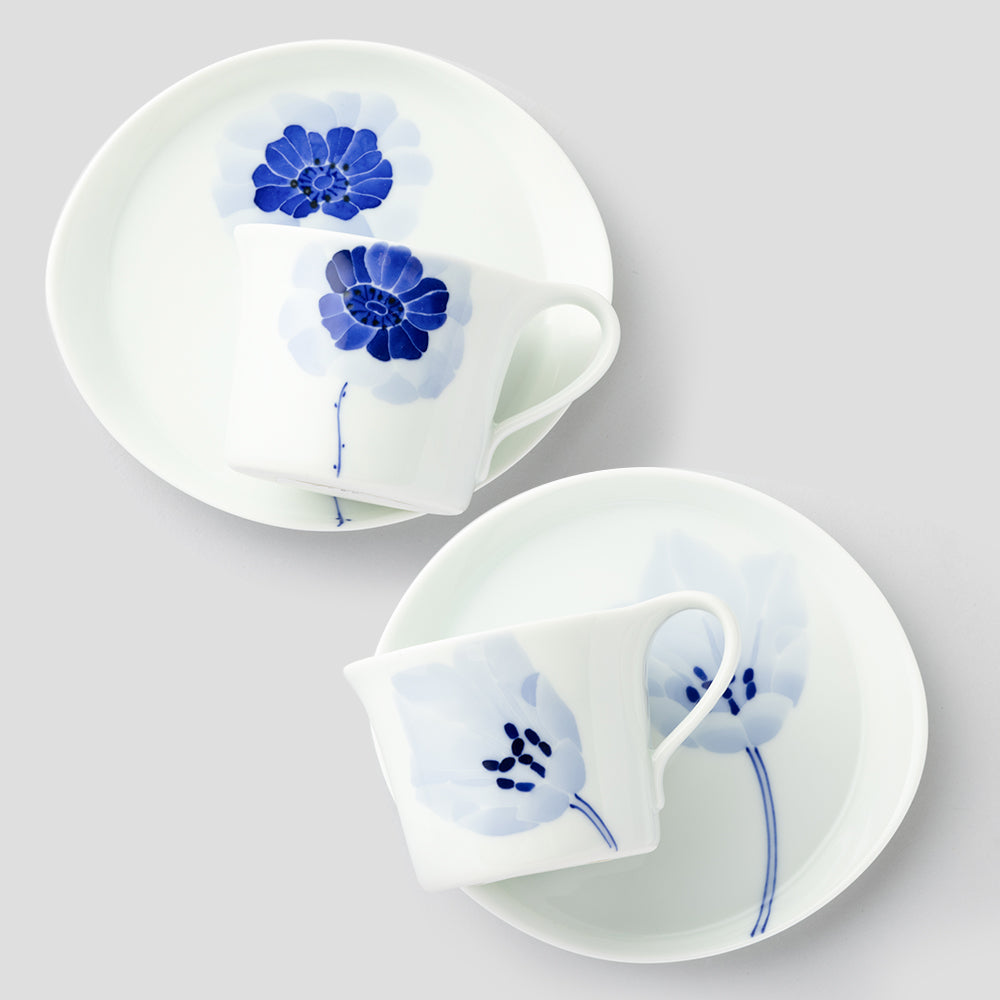 カップ＆ソーサーSペアセット(アネモネ&チューリップ)