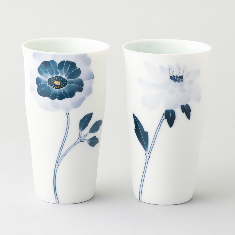 ブルーメ ロンググラスLペアセット(アネモネ&マツムシ草)