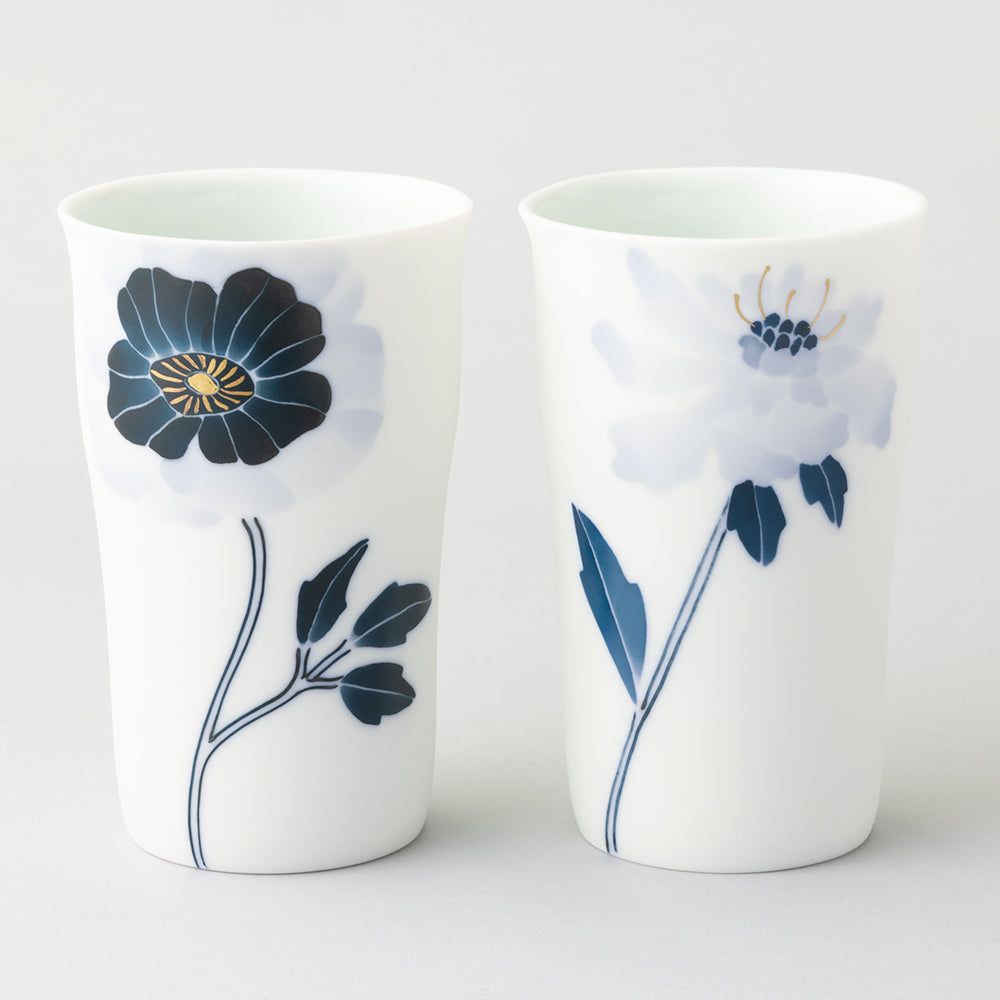 ブルーメ ロンググラスM ペアセット(アネモネ&マツムシ草)