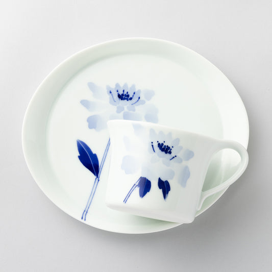 ブルーメマグMカップ＆ソーサーセット(マツムシ草)