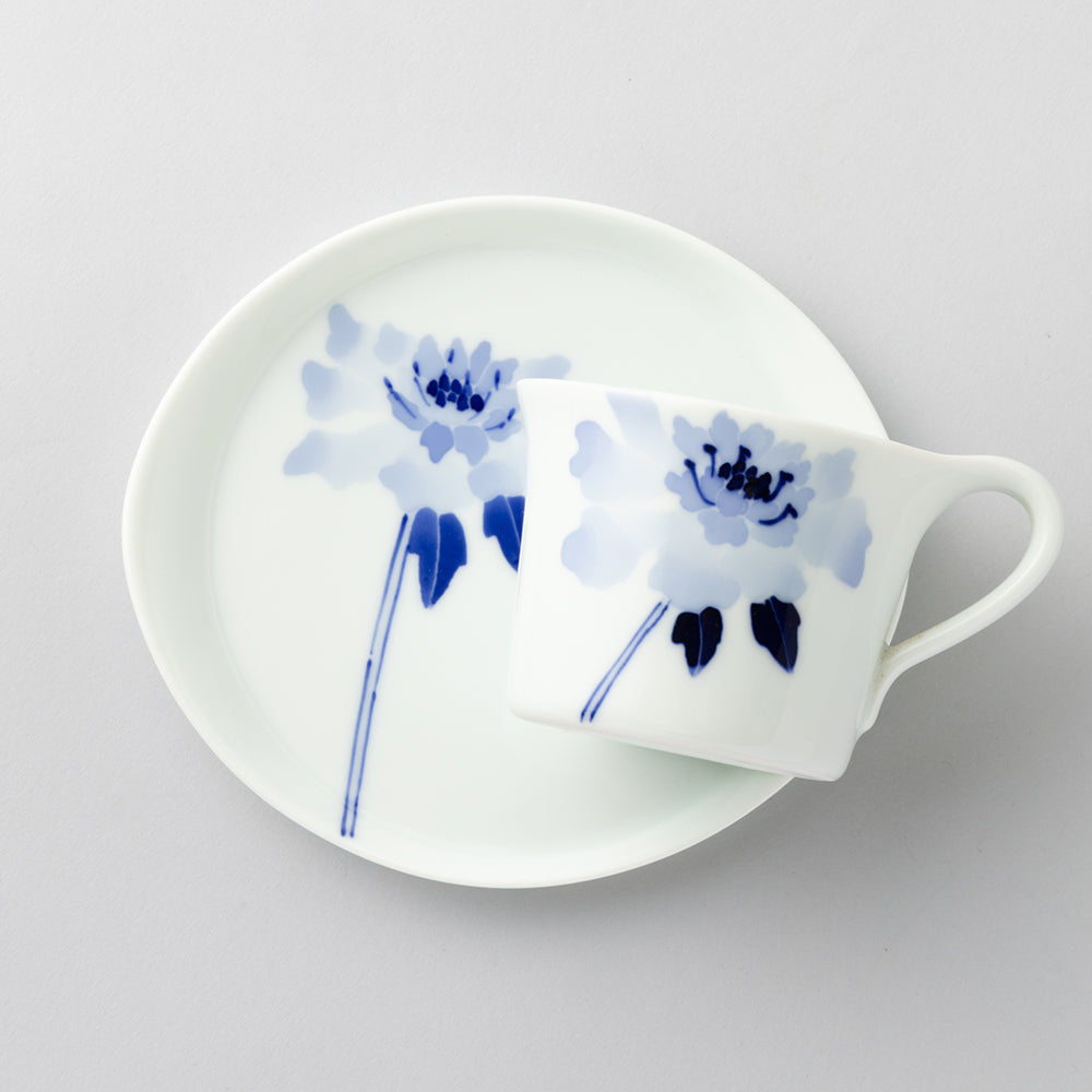 ブルーメマグSカップ＆ソーサーセット(マツムシ草)