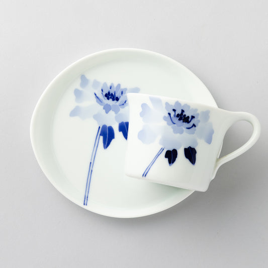 ブルーメマグSカップ＆ソーサーセット(マツムシ草)